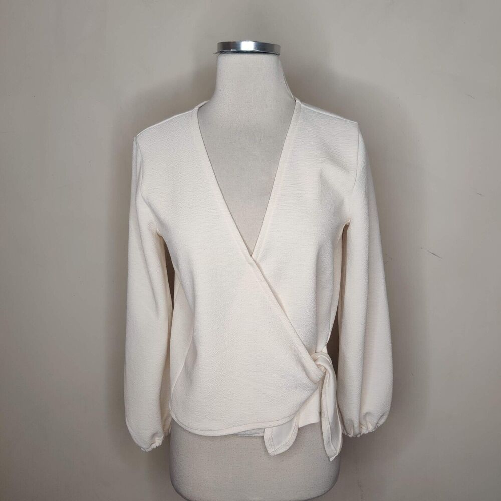 Madewell Cream Wrap Blouse